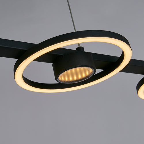 Searchlight Space 4-lichts LED-balk plafondlamp, zwart metaal