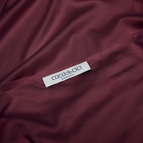 Coco & Cici - Eco Bamboe Sateen Kussensloop Bordeaux - 1 kussensloop 60x70