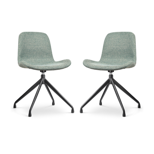 Nolon Nola-Fé Draaibare Eetkamerstoelen Set van 2 Zacht groen - Zwart