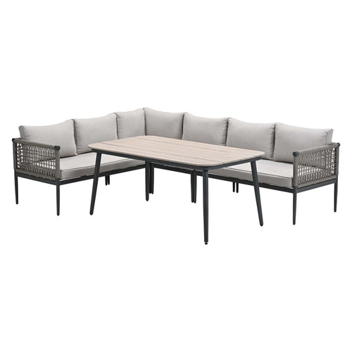 Garden Impressions Teramon loungeset met hoge tafel taupe rope