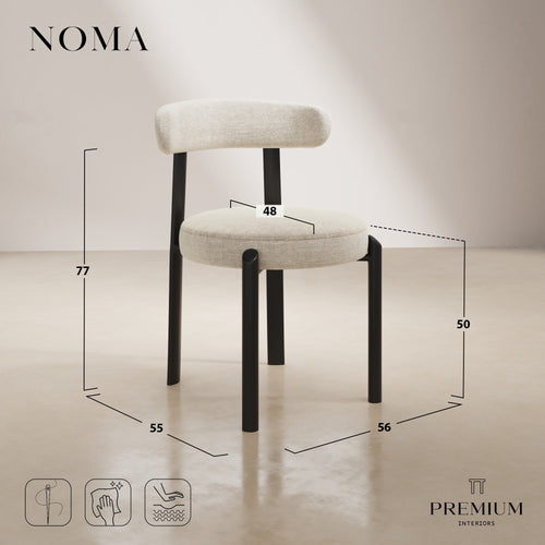 Premium Interiors - Set van 2 stoelen NOMA - zacht aanvoelende geweven stof mol 56cm