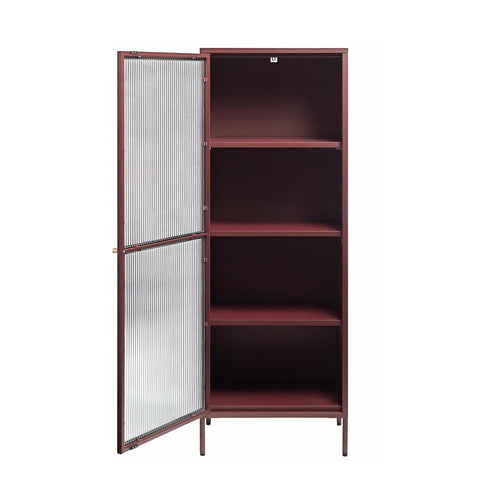 Olivine Katja metalen vitrinekast rood - 58 x 160 cm - vtwonen shop