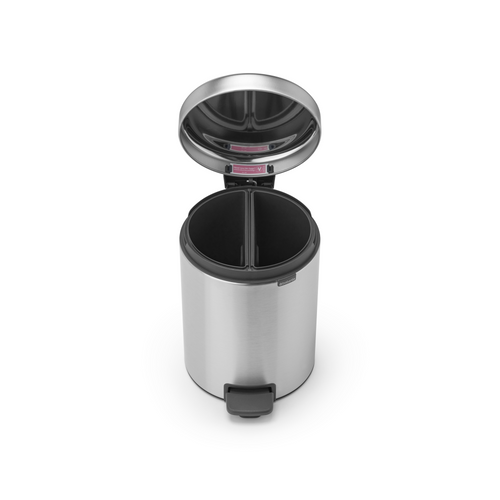 Brabantia NewIcon Pedaalemmer, 2x2 liter, 2 kunststof binnenemmers - Matt Steel