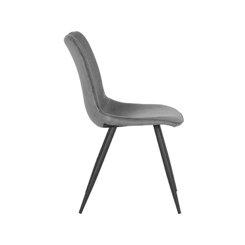 LABEL51 Eetkamerstoel Jort - Grijs Ribstof - Set van 2 - vtwonen shop