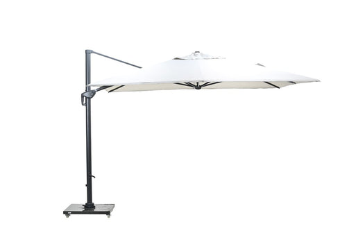 Hawaii Big Pole telescoop parasol - 350x350cm -carbon black-royal zand - vtwonen shop