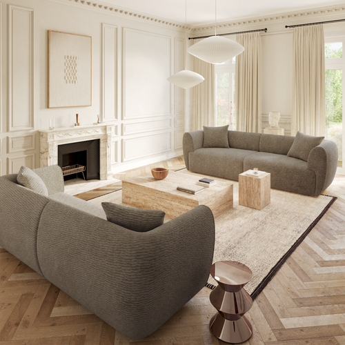 Sia Home - Rechte bank CÔME - Fluweel met structuur - Mol - 230cm - vtwonen shop