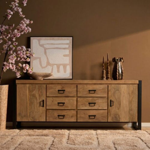 Starfurn Dressoir Britt - Naturel Hout - 200x40x80cm