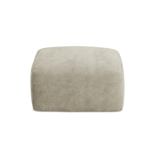 LaMiaSofa Poef Savona - chenille stof - beige - 65x65x40