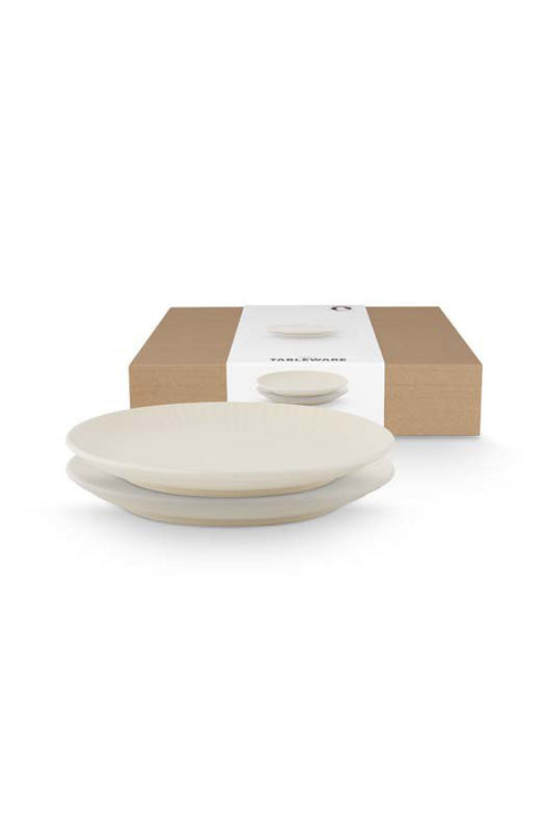 vtwonen Borden - Keramiek - Gebroken wit - 24cm - Set van 2