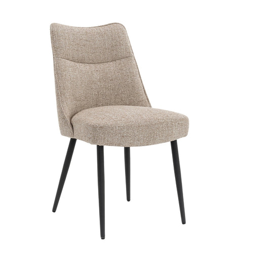 DÉJA Living Eetkamerstoel Meau - Beige/Zwart - Zithoogte 47cm - Set van 2 - vtwonen shop