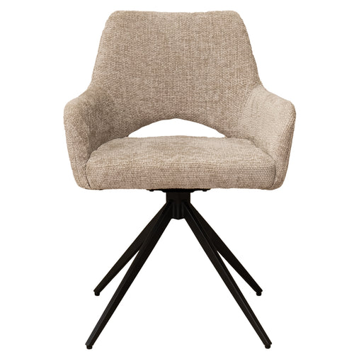 Giga Meubel Eetkamerstoel Josh - Stof/Metaal - Beige - Set van 2 - vtwonen shop