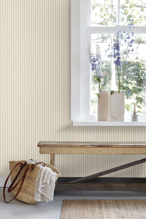Sanders & Sanders behang strepen geel en beige - 53 cm x 10.05 m - 640705