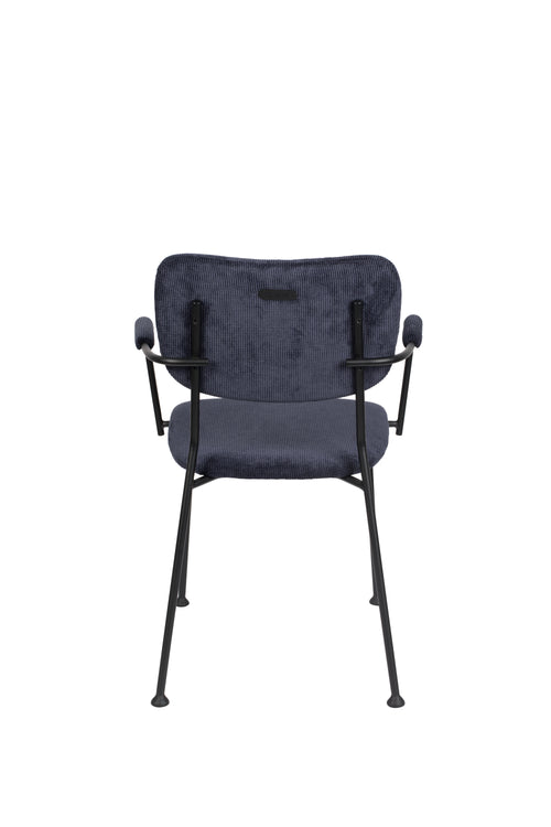 Zuiver Benson Eetkamerstoelen met armleuning Donkerblauw - Set van 2 - vtwonen shop