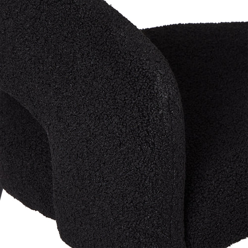 Furnhouse eetkamerstoelen armleuning Natalie - Zwart - Stof (Bouclé) - Set van 6