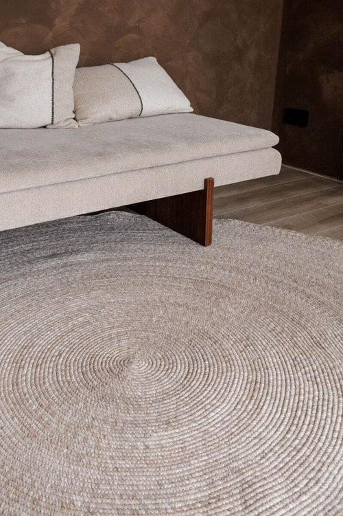 Interieur05 Rond wollen vloerkleed Gapo beige - 180 x 180 cm - vtwonen shop