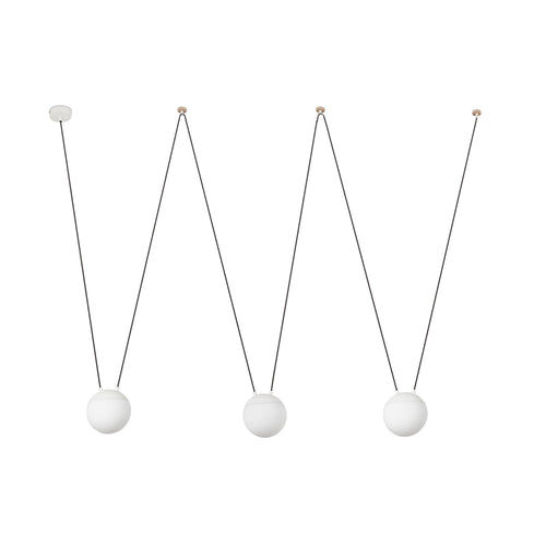 Faro Mine 28375-3L - 3-lichts hanglamp wit, hout, E27