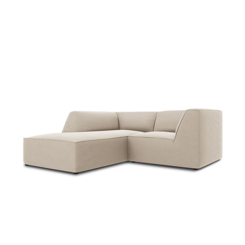 Cosmopolitan Design - Modulaire hoekbank links Siena 3-zits, flueel beige - 180x186x69cm