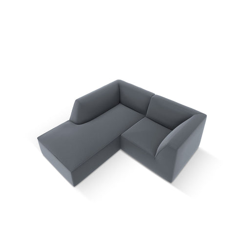 Cosmopolitan Design - Modulaire hoekbank links Siena 3-zits, imitatieleer donkerblauw - 180x186x69cm
