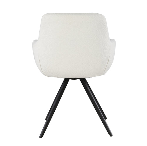 Livingfurn eetkamerstoel Doreen - boucle - wit - 2 stuks - vtwonen shop