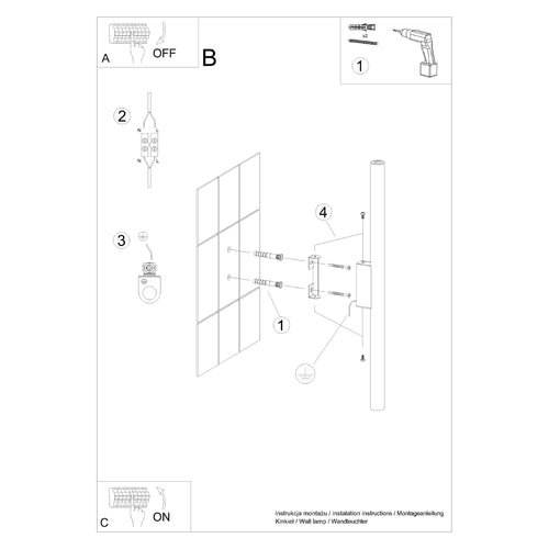 Sollux Lighting Wandlamp PASTELO 2 olijfgroen - 2,5x5x50cm