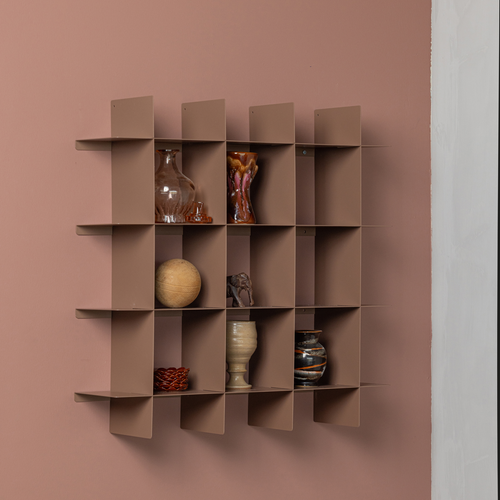 WOOOD wandrek Brik - Metaal - Oudroze - 60x60x15