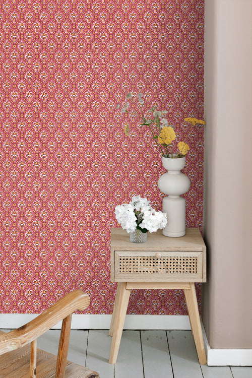 ESTAhome behang vintage bloemen roze - 50 x 900 cm - 131544 - vtwonen shop