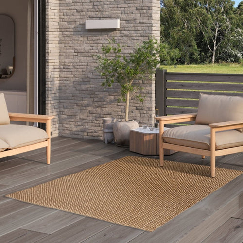 AFK Living vloerkleed Pienza - voor binnen en buiten - kastanje - 80 x 150 cm