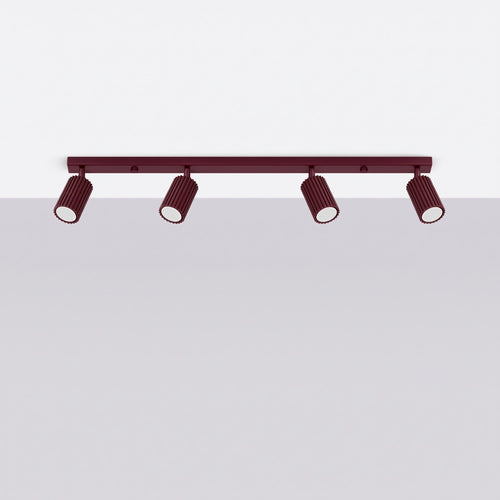 Sollux Lighting Plafondlamp KARBON 4L bordeaux - 81x6,5x16,5cm