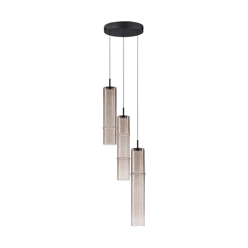 Nova Luce SANO Hanglamp met clusterontwerp, matzwart, mokkabruin, LED 9W 540lm 3000K