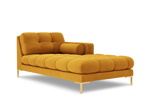 Cosmopolitan Design rechter chaise longue Bali flueel, geel - 185x102x75cm
