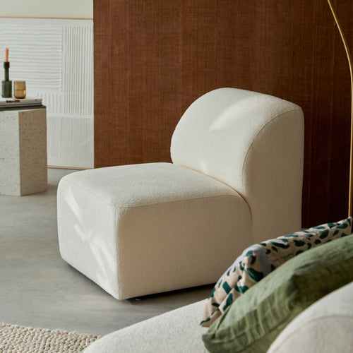 Tikamoon Modulaire stoffen fauteuil in écru, klein model - Beige