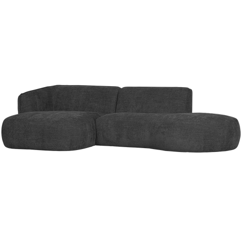 WOOOD chaise longue links Polly - Polyester - Grijs - 71x258x150/105 - vtwonen shop