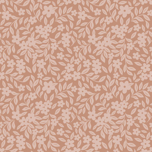 ESTAhome behang bloemetjes terracotta roze - 50 x 900 cm - 131445