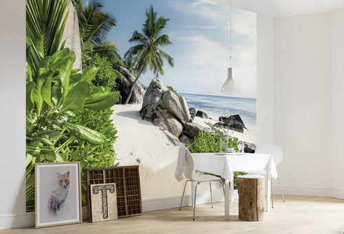 Sanders & Sanders fotobehang strand groen en blauw - 450 x 280 cm - 612669