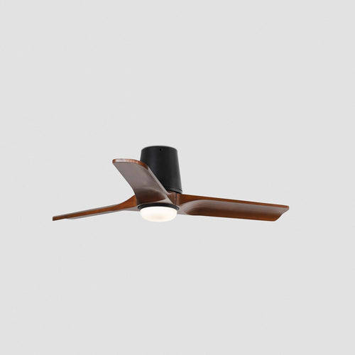 Faro Heywood Tub Kleine plafondventilator met 3 bladen, matzwart, walnoot met licht 2700 - 4000 - 6000K