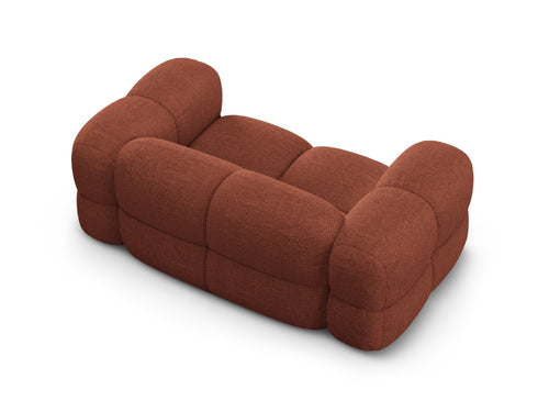 Cosmopolitan Design Bank Loretto 2-zits, structurele stof koraal - 100x180x68cm