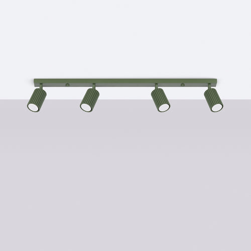 Sollux Lighting Plafondlamp KARBON 4L olijfgroen - 81x6,5x16,5cm