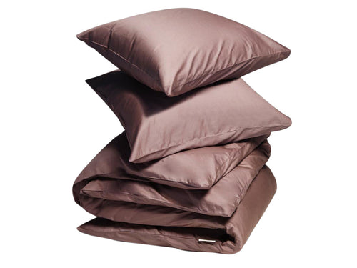 Yumeko dekbedovertrek katoen satijn rose brown 200x220 + 2/60x70 - vtwonen shop