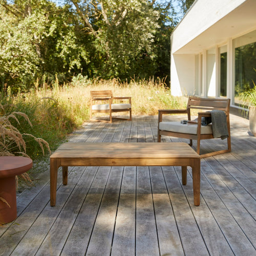 Tikamoon Lage tuintafel van gerecycled massief teak - Naturel