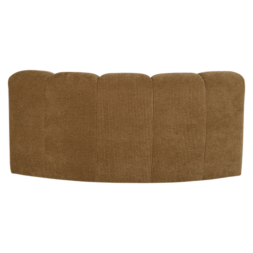 WOOOD eetbank halfronde hoek rugleuning Mojo - Rib - Honinggeel - 83x152x74