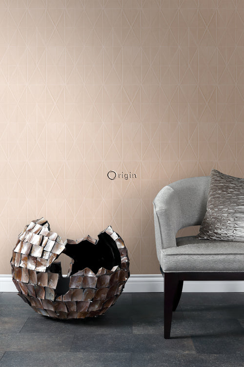 Origin Wallcoverings behang grafische vorm glanzend brons - 53 cm x 10,05 m - 347231 - vtwonen shop