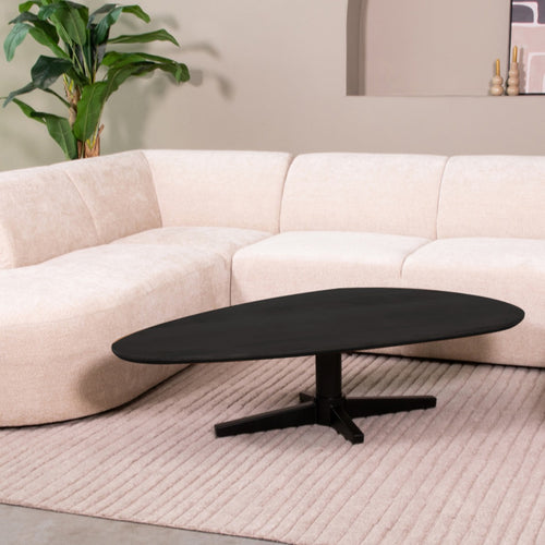 LABEL51 Salontafel Rosie - Zwart Mangohout - 140x75x36cm