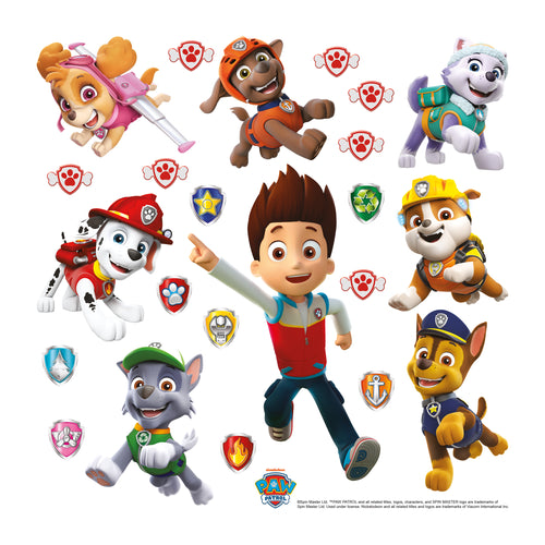 Sanders & Sanders muursticker PAW patrol geel, blauw en rood - 30 x 30 cm - 600241