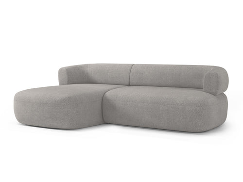 Micadoni linker hoekbank Jenny 5-zits, boucle lichtgrijs - 145x225x73cm