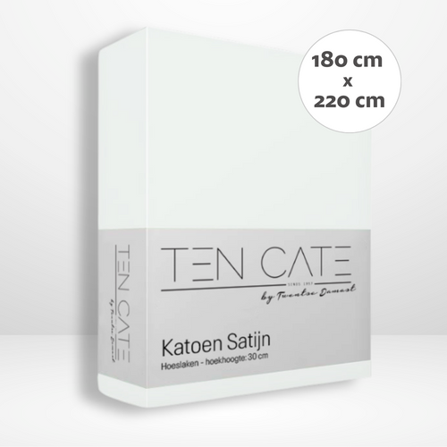 Ten Cate hoeslaken - 100% katoensatijn - 180x220 - wit