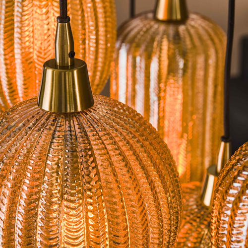 Giga Meubel Hanglamp Pattern Mix - Amber - 7-Lichts - 150x95x38cm - vtwonen shop