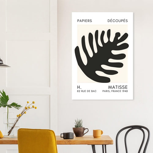 Artfulprints Poster Matisse – Coral bloom black   - 70x100 cm - Zwart