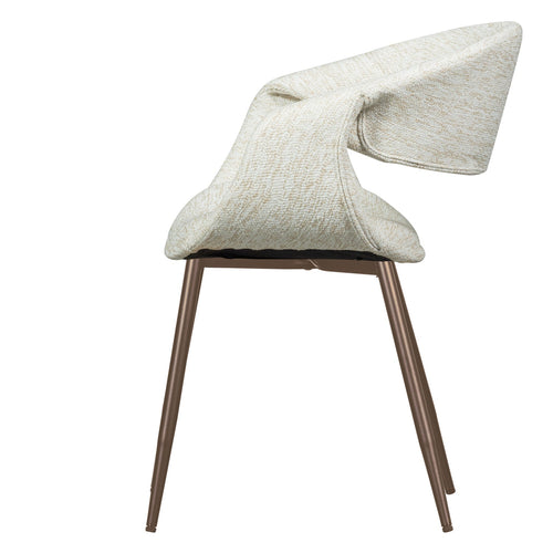 WOOOD eetkamerstoelen Yossi Metalen Koper Poot - Naturel - Set van 6