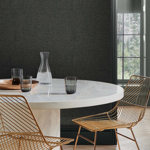 Graham & Brown Vliesbehang met vinyl toplaag - Twill Deep Grey - 10mx52cm - vtwonen shop