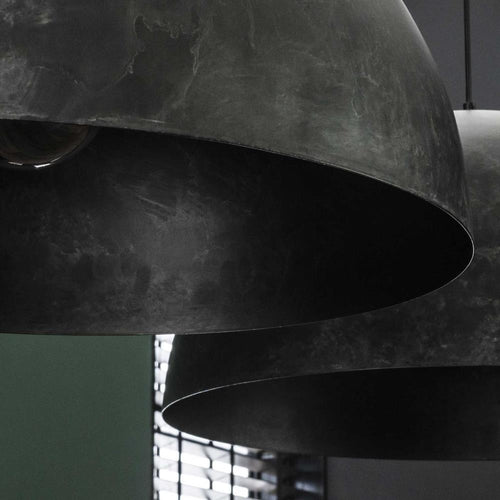 Giga Meubel Hanglamp Dome - Zwart Metaal - 2-Lichts - 142x60x150cm
